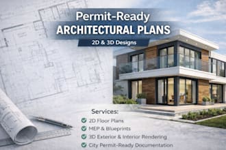 draw stamp architectural mep floor plans blueprints 3d renders for city permits
