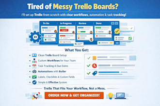 set up trello from scratch with workflows automation and task tracking