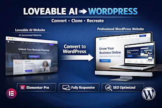 convert lovable ai wordpress, clone lovable website to wordpress elementor