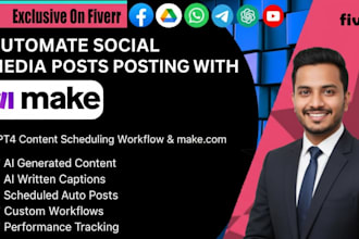 automate social medial posting with gpt4 content scheduling workflow make com