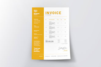 design professional invoice template canva, excel and PDF