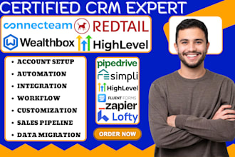 setup wealthbox redtail crm automation connecteam gohighlevel zapier integration