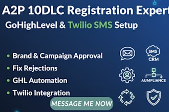 set up a2p 10dlc registration for twilio and gohighlevel SMS compliance