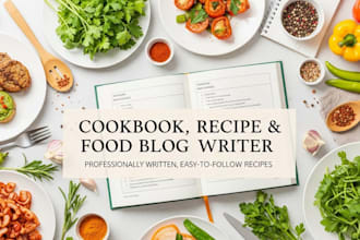 write and design vegan recipes for your cookbook, ebook, recipe book