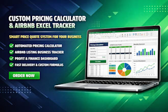 create pricing calculator, airbnb listing excel tracker, price quote calculator