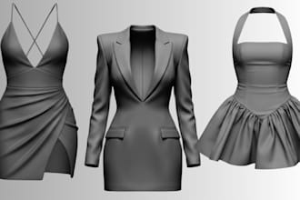 create second life, 3d character, 3d clothing, rigging, 3d garment