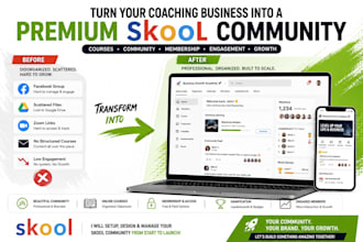 build your skool coaching community, online course and membership