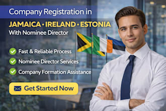 company registration in jamaica, ireland, estonia with nominee director
