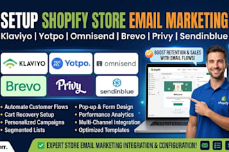 setup shopify store email marketing klaviyo yotpo omnisend brevo privy sendwill