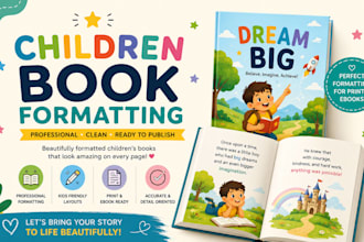 format children picture book interior for KDP print and ingramspark publishing