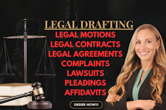 prepare legal document, lawsuits complaint, motions, contracts