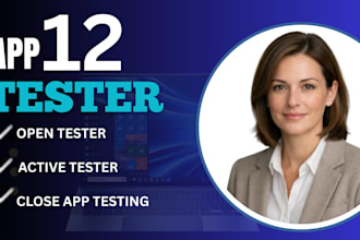 provide 12  closed app tester  for google play testing