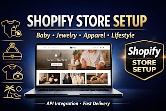 build premium shopify boutique for apparel, jewelry brand, baby products store