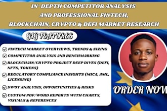 expert fintech market research blockchain defi crypto mica competitor analysis