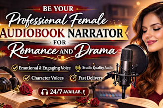 be your professional female audiobook narrator for romance and drama