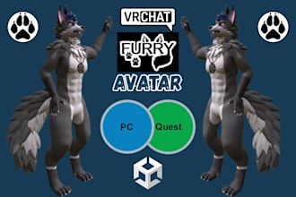 vrchat furry avatar vr chracter fursona anime furry nsfw avatar vtuber 3d model