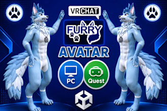 vrchat furry avatar vr chracter fursona anime furry nsfw avatar vtuber 3d model
