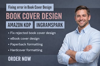 fixed rejected book cover, resize book cover for amazon KDP, ebook, lulu