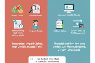 handle medical billing, ar follow up, denials, for your practice