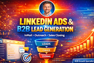 manage linkedin ads, inmail, outreach campaign, generate leads and sales closing