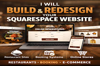 build squarespace website, redesign squarespace restaurant booking website