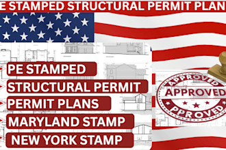 create code compliant structural plans with professional engineer stamp