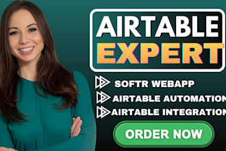 setup airtable database, airtable automation, integrate softr webapp, crm expert