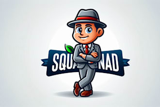 create insurance mafia squad mascot logo with unlimited revision