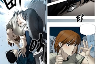 draw webtoon episode, manhwa, vertical scroll webcomic, webnovel cover