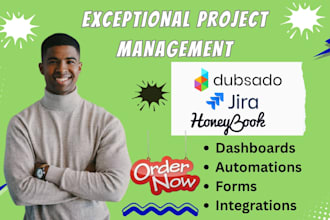 setup honeybook, dubsado, shootproof, gantt, jira, monday crm automations