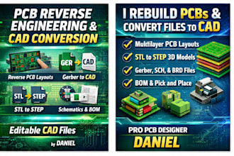 rebuild pcb layouts, convert gerber and stl to editable cad files