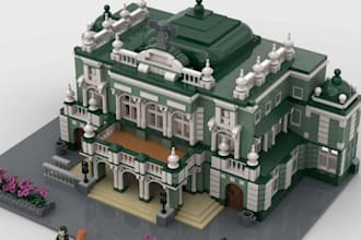 do 3d lego design, lego moc, lego car, lego house 3d model with instruction