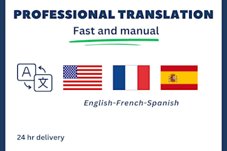 translate english to spanish or french professionally