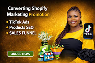 convert cro shopify marketing promotion, tiktok ads, product SEO, sales funnel