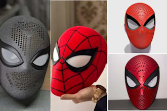 create nice looking custom 3d helmet 3d mask  cosplay model for 3d printing stl