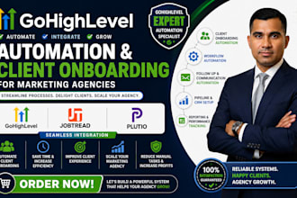 gohighlevel jobtread plutio automation client onboarding for marketing agencie