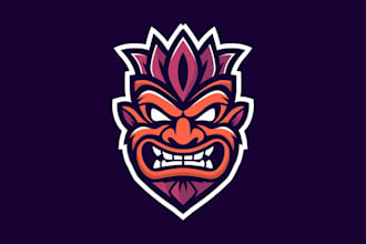 create outstanding tiki mask logo with express delivery