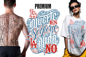 design a custom chicano lettering tattoo