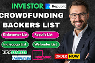 provide targeted crowdfunding investors and backers list wefunder indiegogo