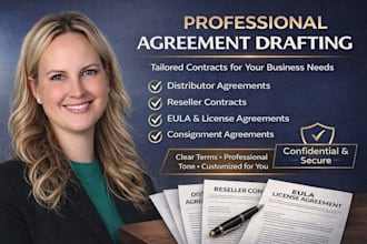 draft distributor, reseller, eula, license, consignment agreements and contracts