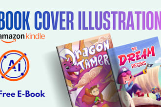 design an original book cover illustration for ebook and KDP