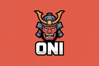 make amazing oni samurai logo for your company