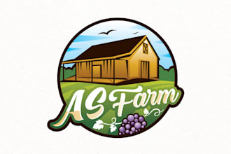 do modern eye catching farming, farmhouse logo