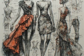 draw professional technical sketches for fashion design