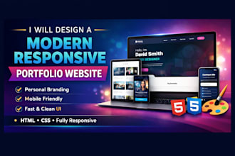design a modern responsive portfolio website