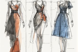 create detailed technical flat sketch of any garment