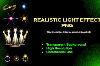 create realistic light effect png  overlays