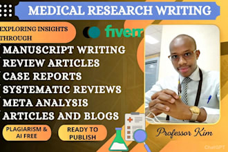 write medical research articles, manuscripts, and systematic review