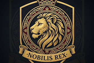 design a majestic and luxurious royal logo for your brand