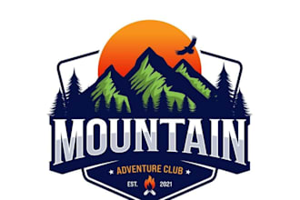 design a creative and adventurous hiking logo for your brand